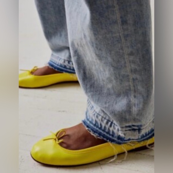 Free People X Repetto Cendrillon Ballerina Flats Yellow Leather Sz 38